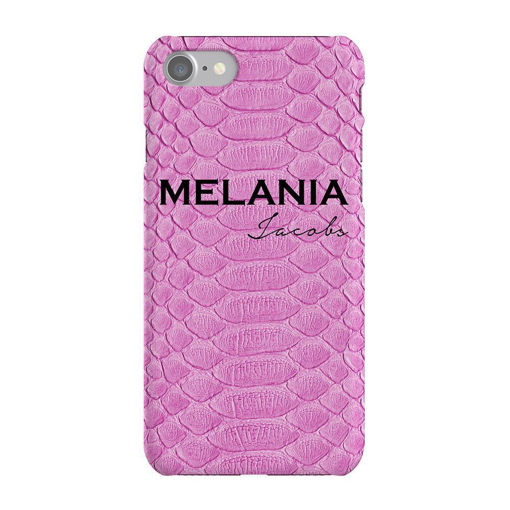 Personalised Pink Snake Skin Name iPhone 7 Case