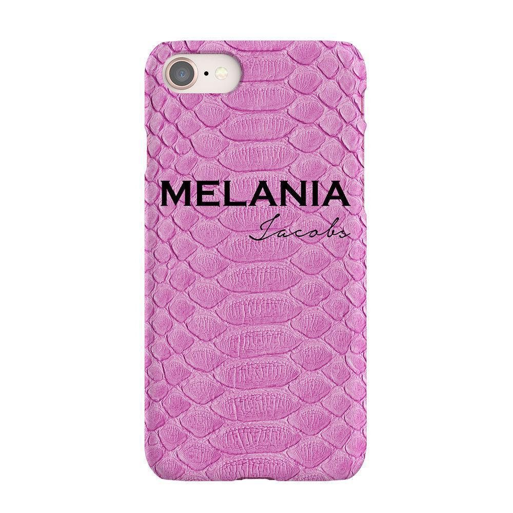 Personalised Pink Snake Skin Name iPhone SE Case