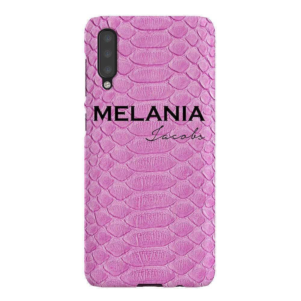 Personalised Pink Snake Skin Name Samsung Galaxy A50 Case
