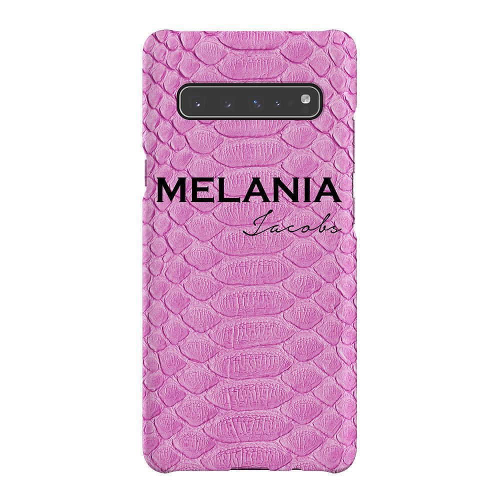 Personalised Pink Snake Skin Name Samsung Galaxy S10 5G Case