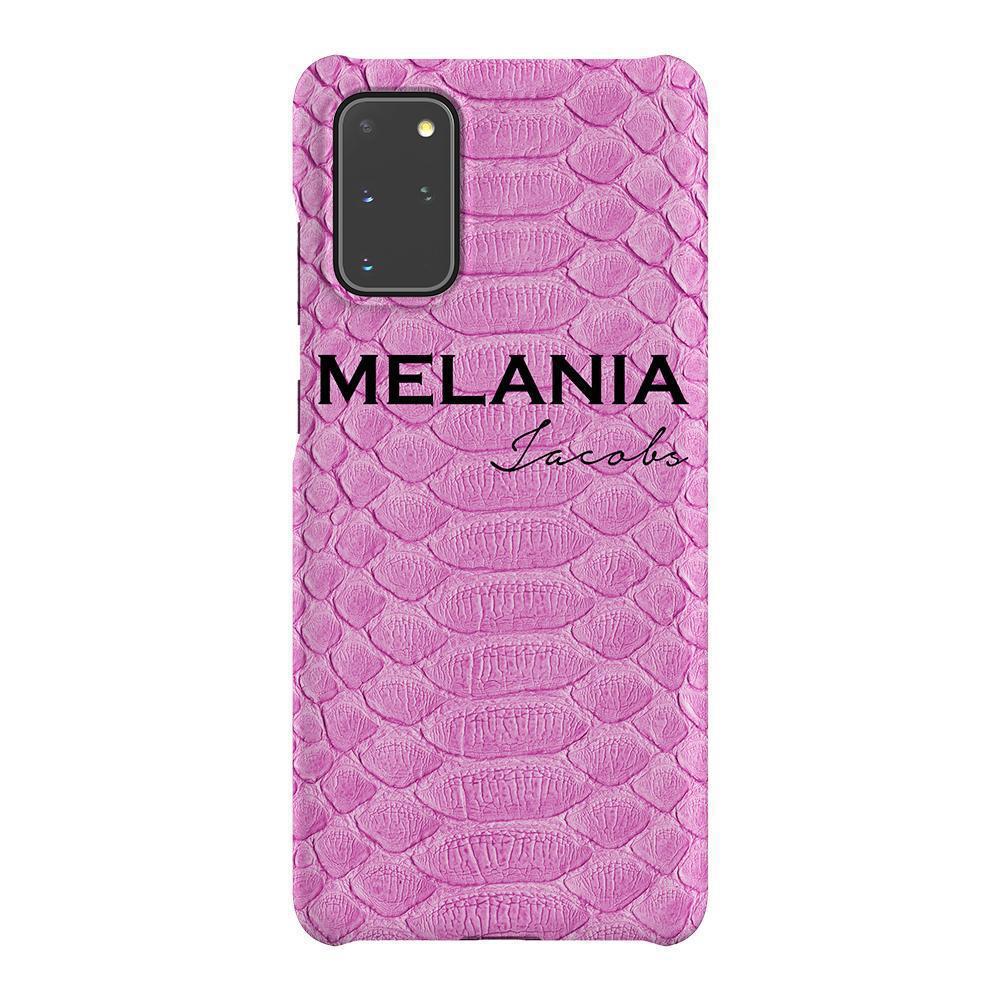 Personalised Pink Snake Skin Name Samsung Galaxy S20 Plus Case