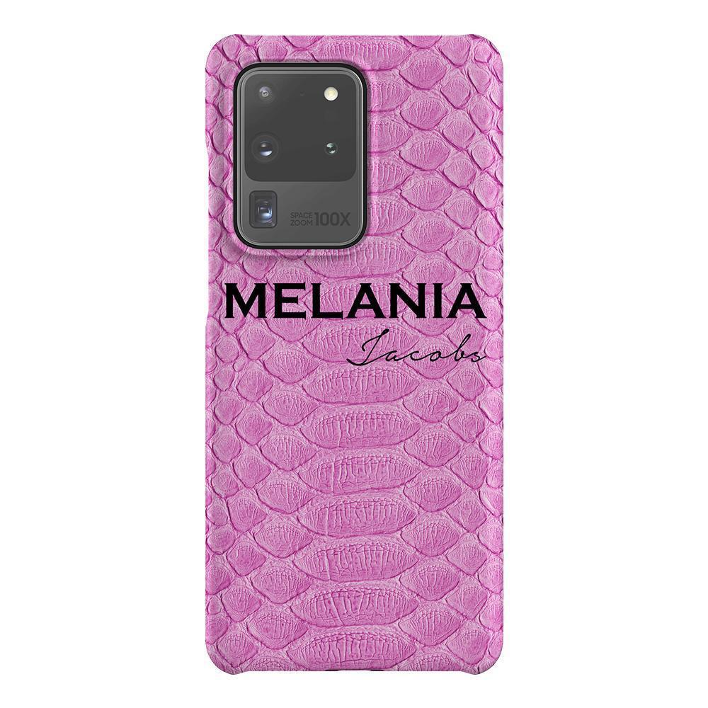 Personalised Pink Snake Skin Name Samsung Galaxy S20 Ultra Case