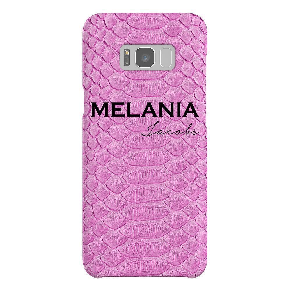 Personalised Pink Snake Skin Name Samsung Galaxy S8 Plus Case