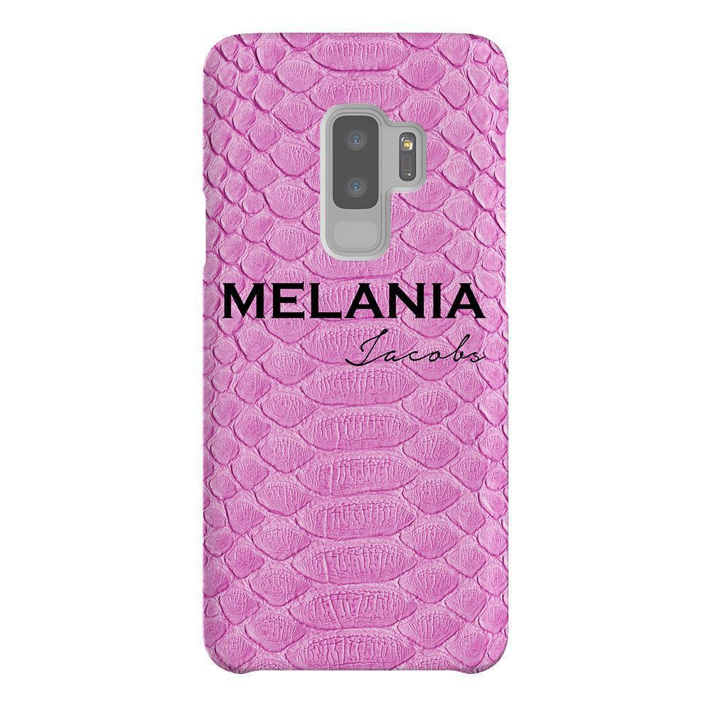 Personalised Pink Snake Skin Name Samsung Galaxy S9 Plus Case