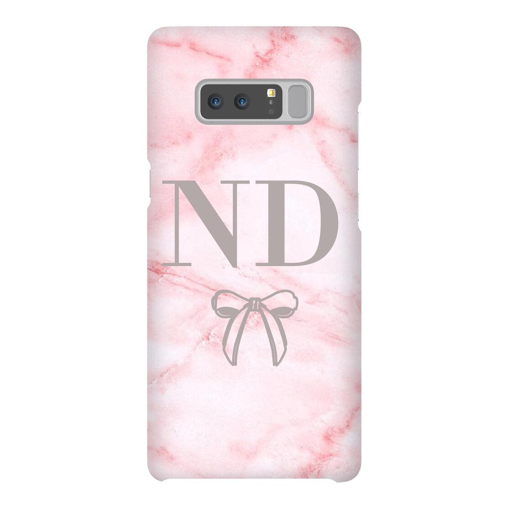 Personalised Cotton Candy Bow Marble Initials Samsung Galaxy Note 8 Case
