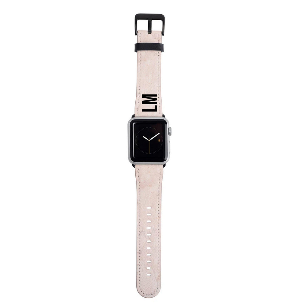 Personalised Pink Marble Apple Watch Strap