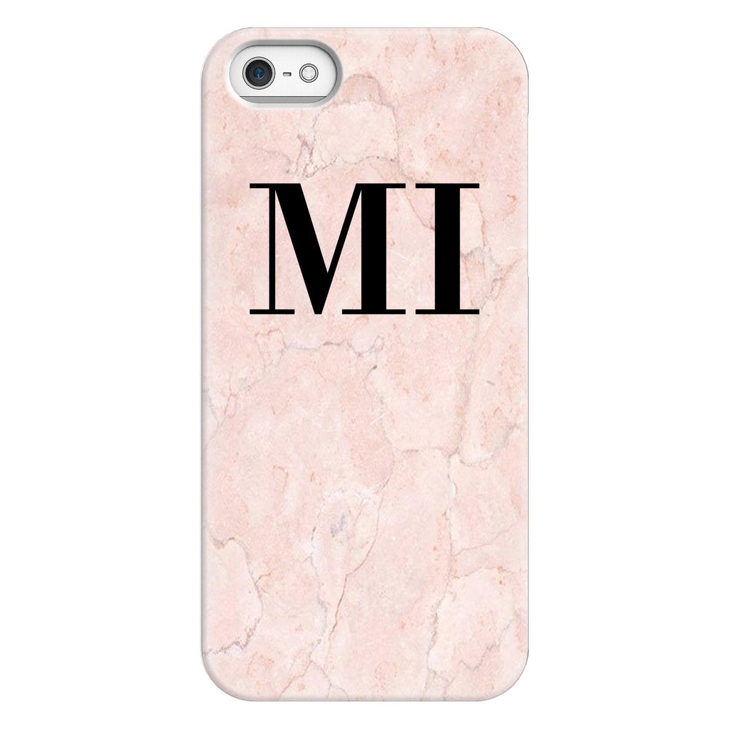 Personalised Pink Marble Initials iPhone 5/5s/SE (2016) Case