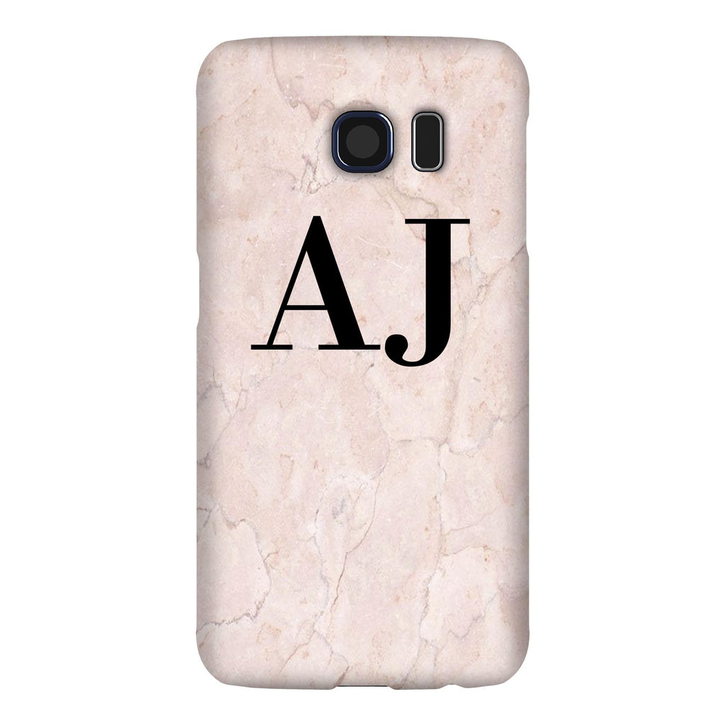 Personalised Pink Marble Initials Samsung Galaxy S6 Edge Case