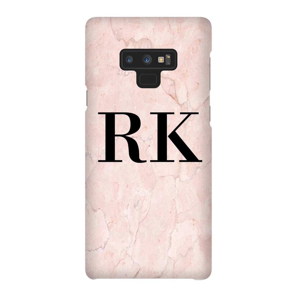 Personalised Pink Marble Initials Samsung Galaxy Note 9 Case