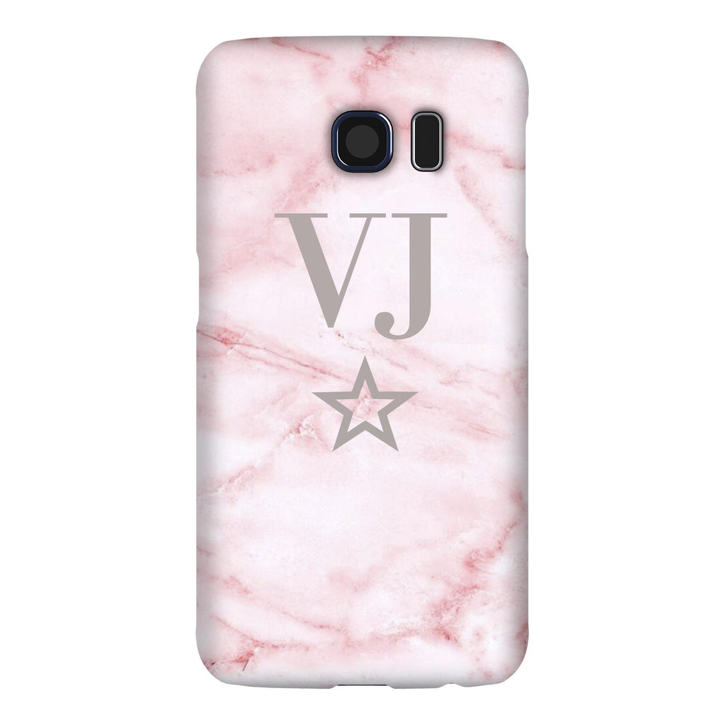 Personalised Cotton Candy Star Marble Initials Samsung Galaxy S6 Case