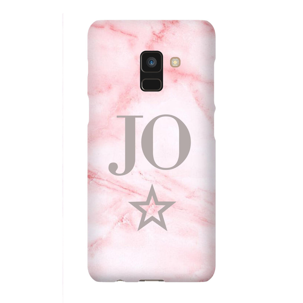 Personalised Cotton Candy Star Marble Initials Samsung Galaxy A8 Case