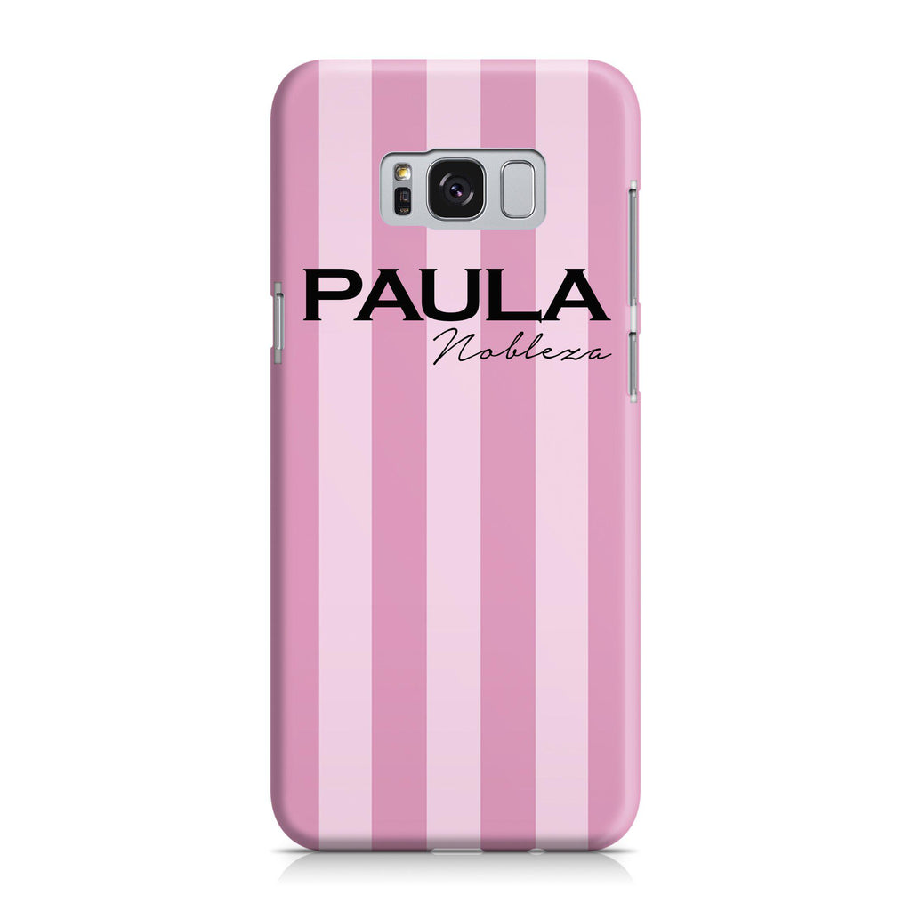 Personalised Pink Stripe Samsung Galaxy S8 Case