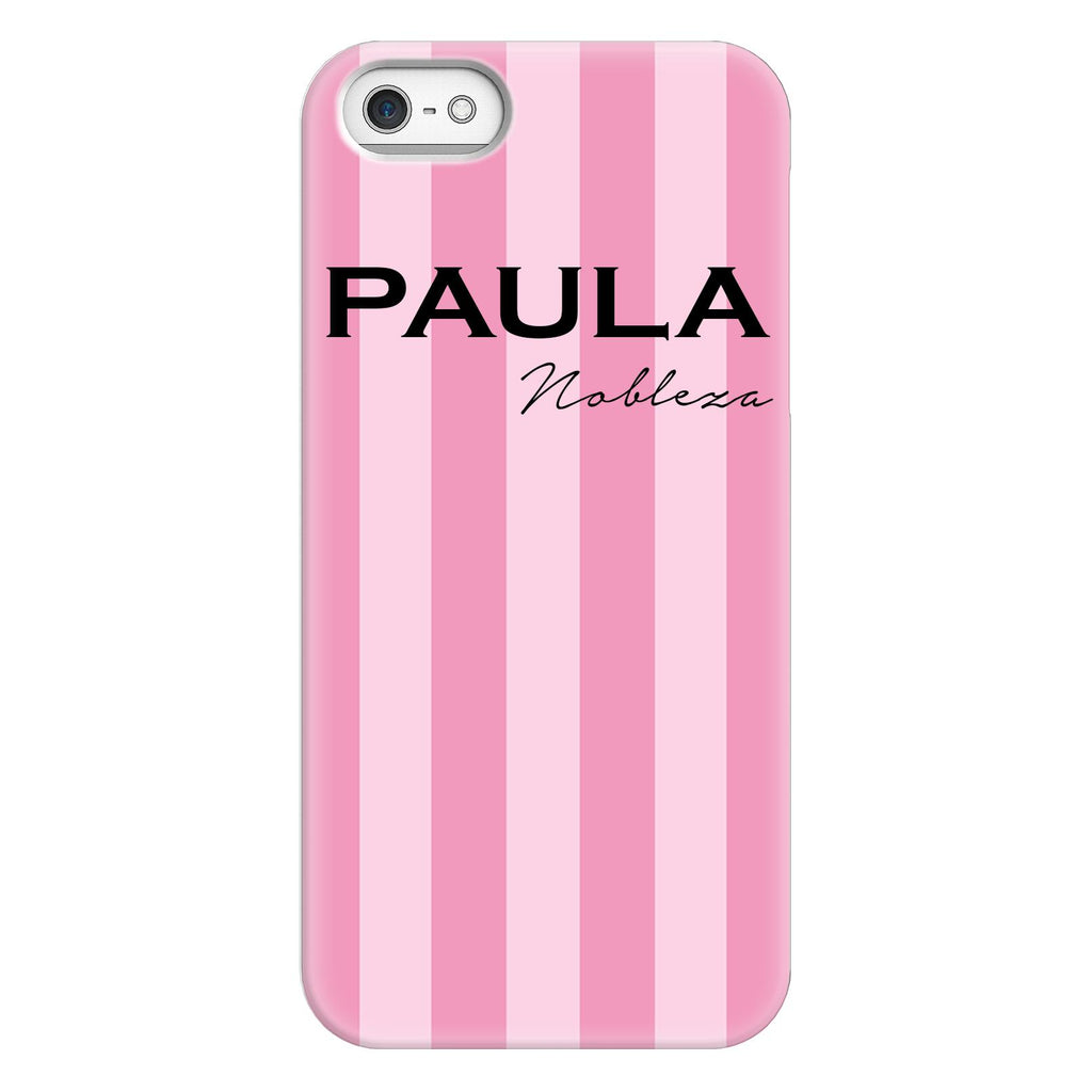 Personalised Pink Stripe iPhone 5/5s/SE (2016) Case
