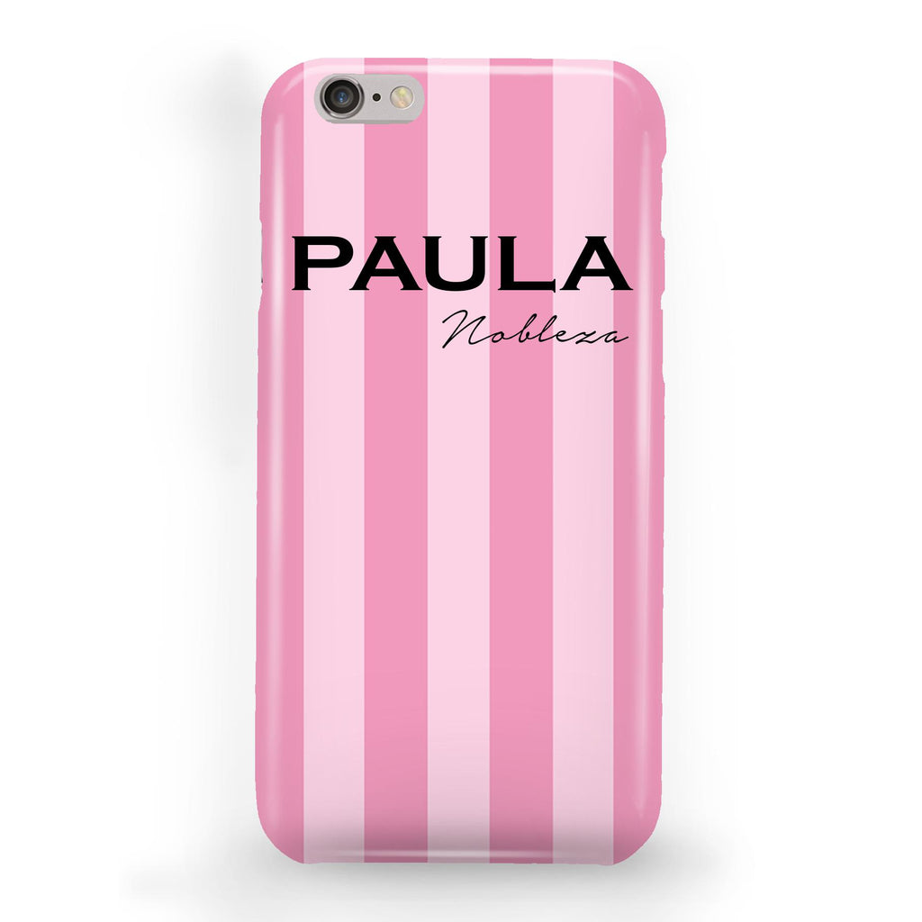 Personalised Pink Stripe iPhone 6/6s Case
