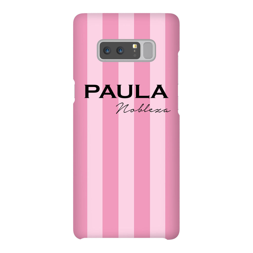 Personalised Pink Stripe Samsung Galaxy Note 8 Case