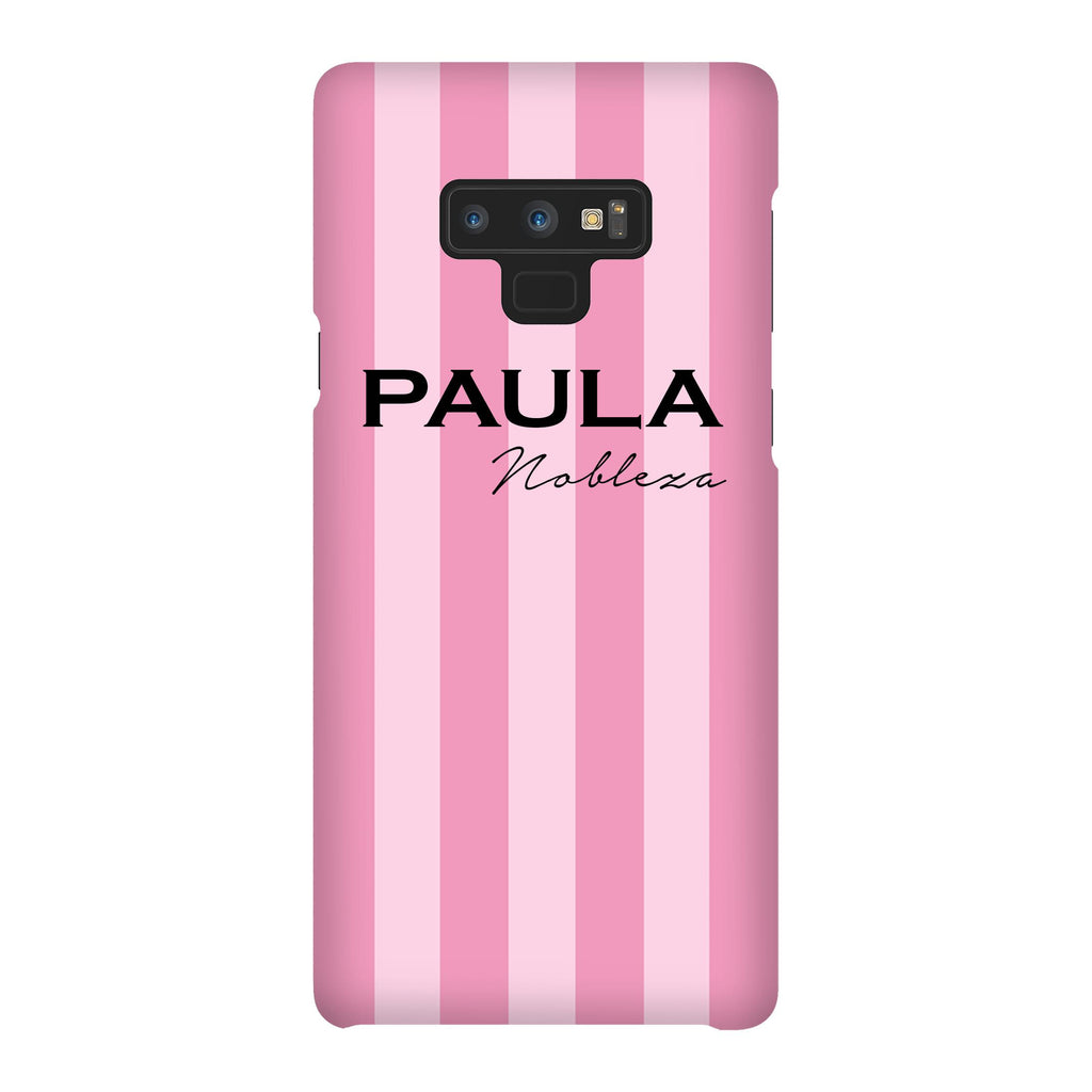 Personalised Pink Stripe Samsung Galaxy Note 9 Case