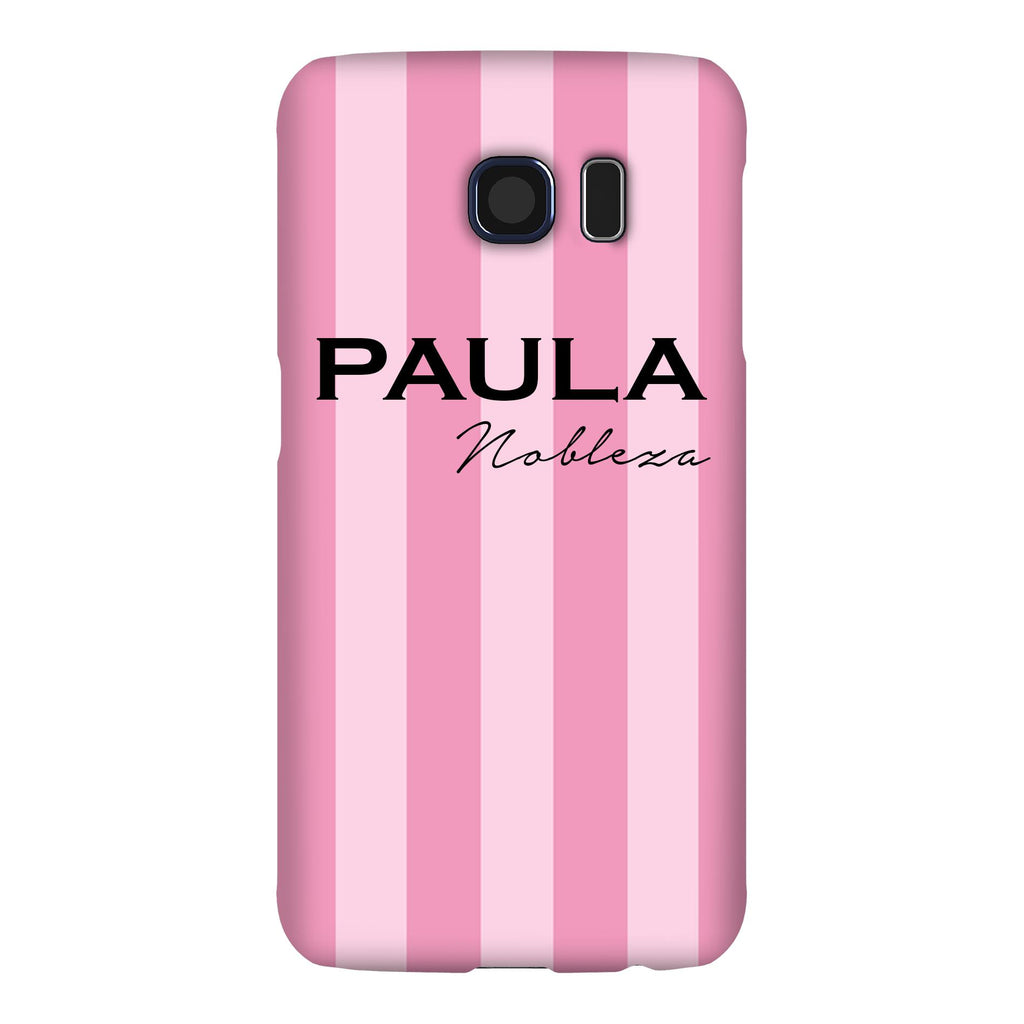 Personalised Pink Stripe Samsung Galaxy S6 Edge Case