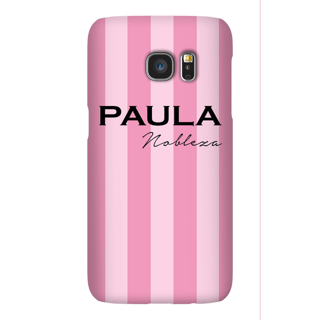 Personalised Pink Stripe Samsung Galaxy S7 Edge Case