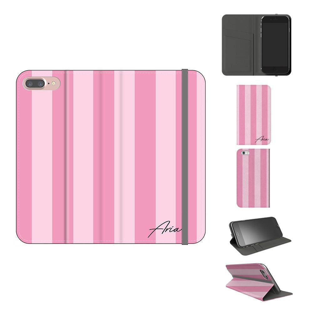 Personalised Pink Stripe iPhone 8 Plus Case
