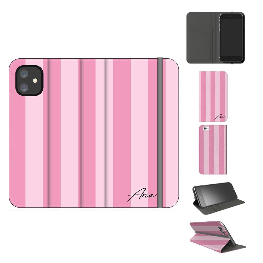 Personalised Pink Stripe iPhone 12 Mini Case