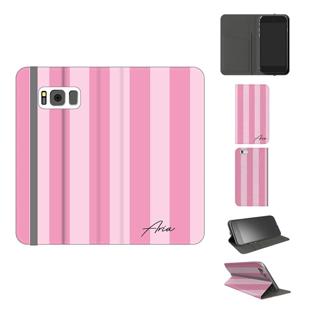 Personalised Pink Stripe Samsung Galaxy S8 Plus Case
