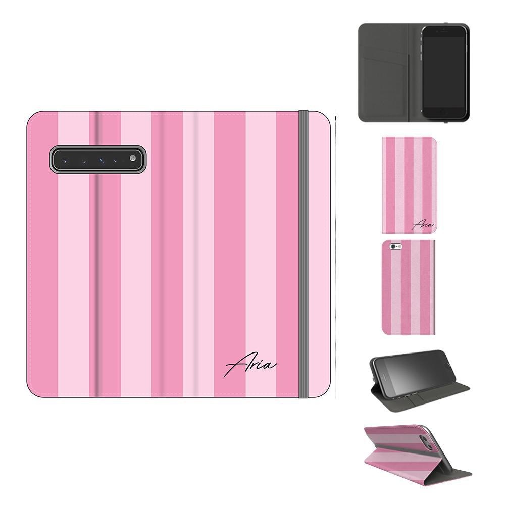 Personalised Pink Stripe Samsung Galaxy S10 5G Case