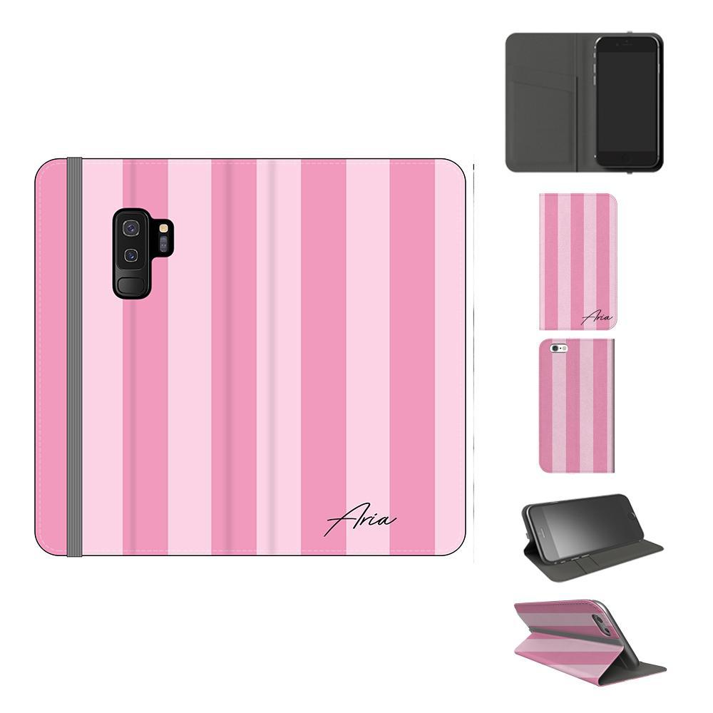 Personalised Pink Stripe Samsung Galaxy S9 Plus Case