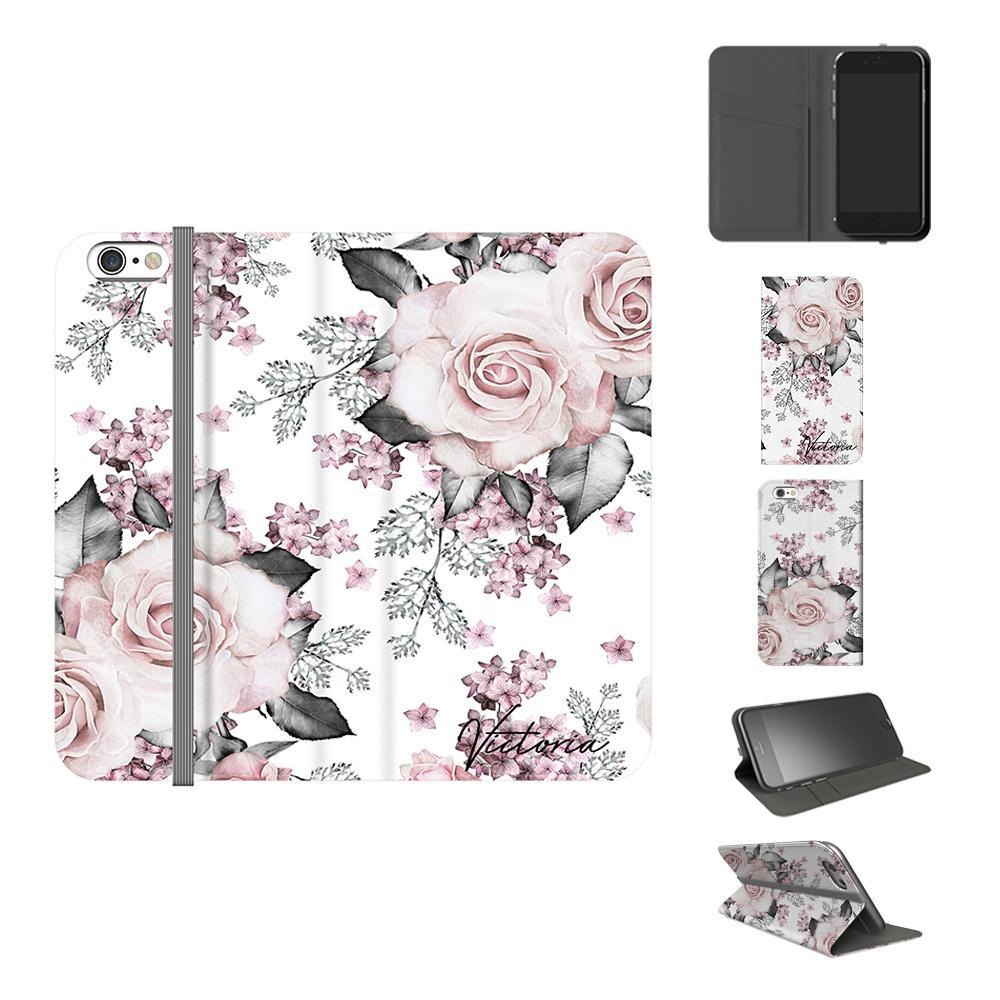 Personalised Pink Floral Rose Initials iPhone 6 Plus/6s Plus Case