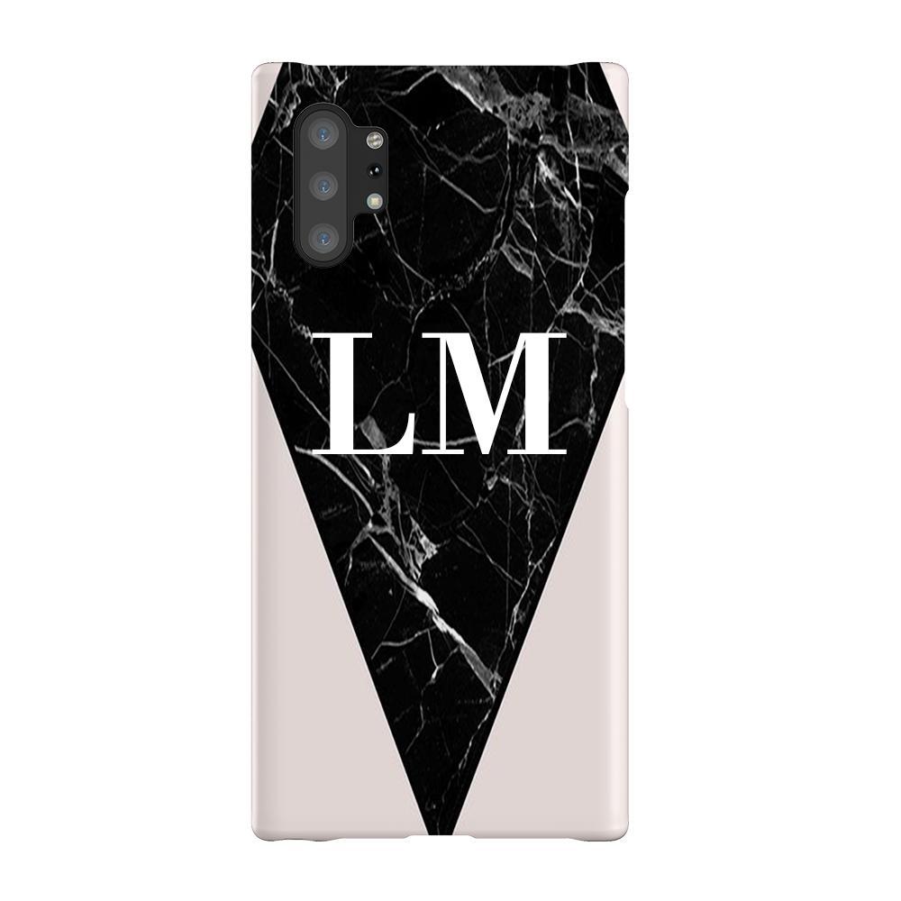 Personalised Pink x Black Marble Contrast Samsung Galaxy Note 10+ Case