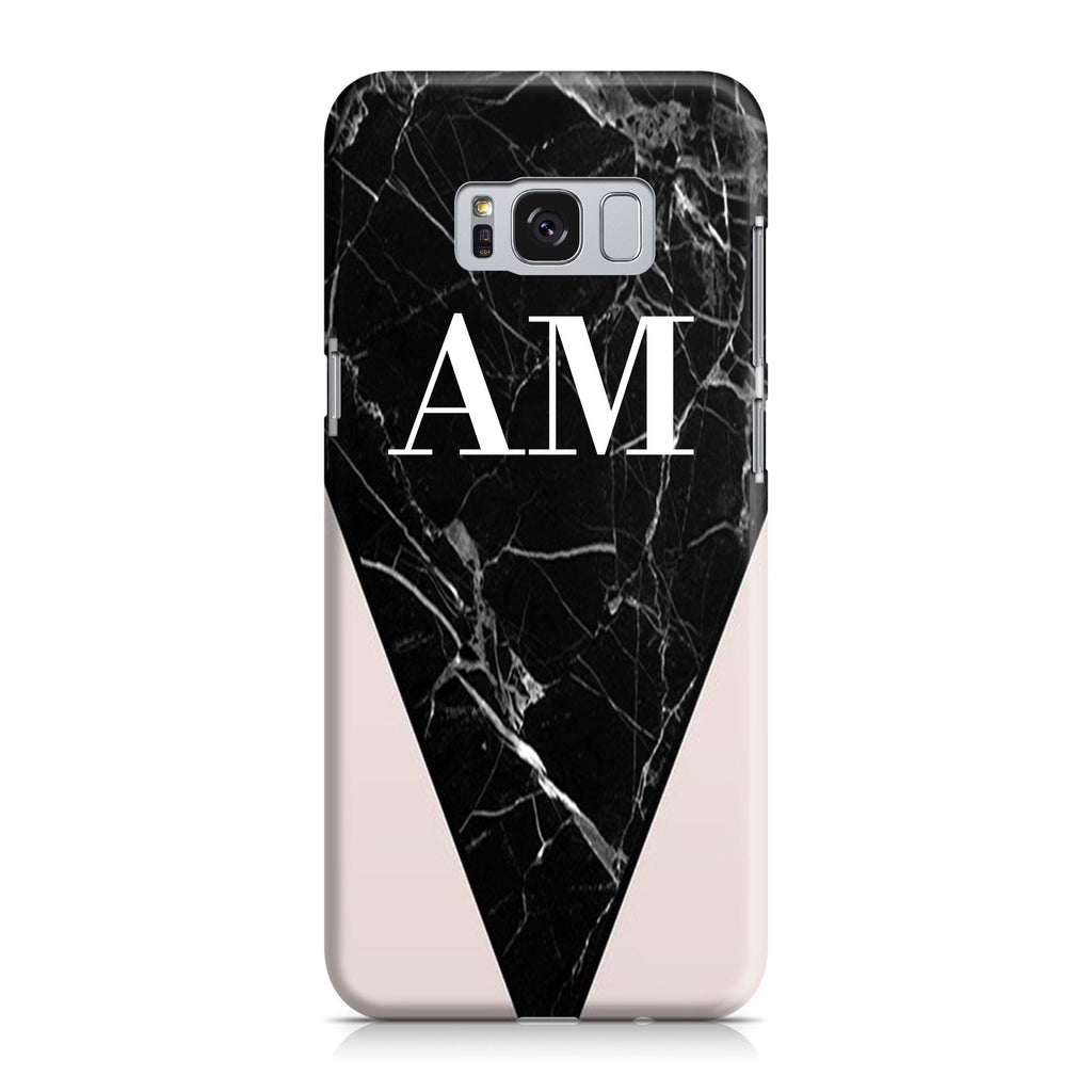 Personalised Pink x Black Marble Contrast Samsung Galaxy S8 Plus Case