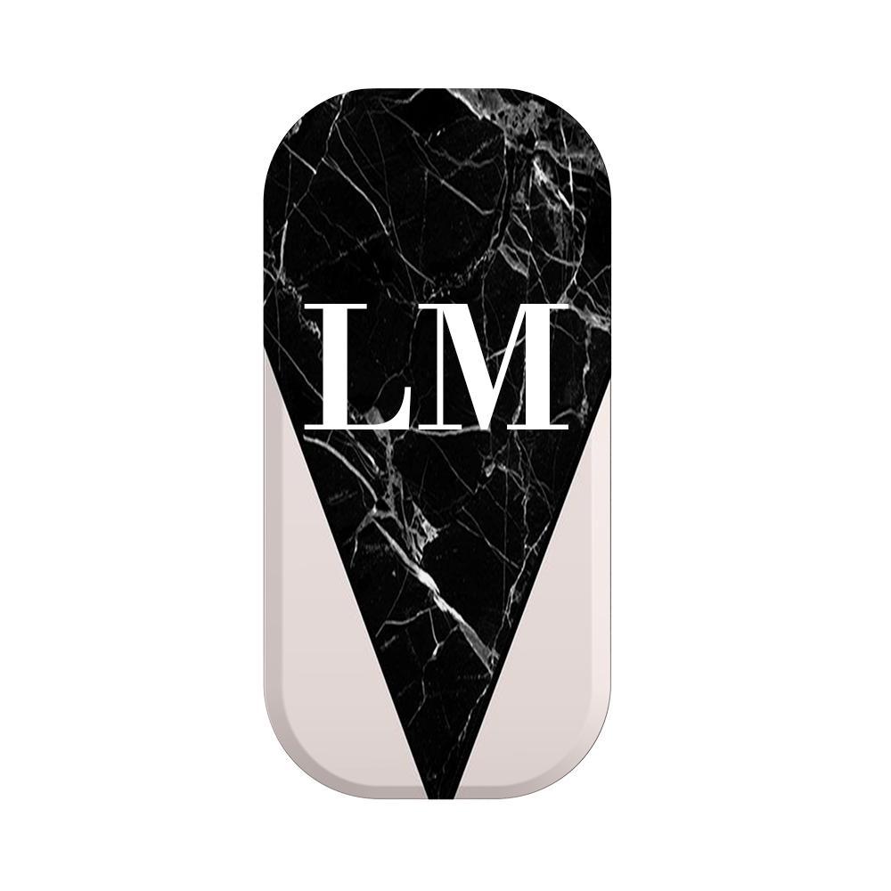 Personalised Pink x Black Marble Contrast Clickit Phone grip
