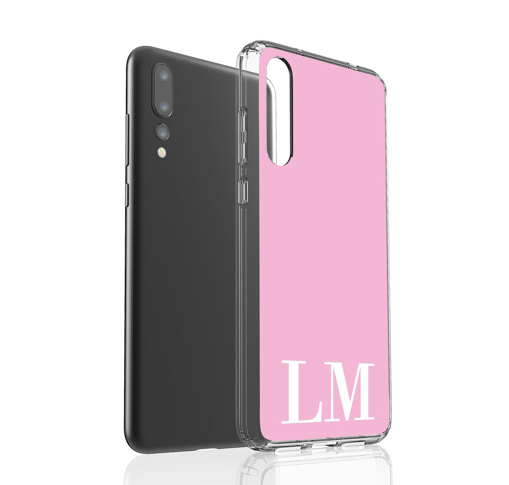 Personalised Pink x White Initials Huawei P20 Pro Case