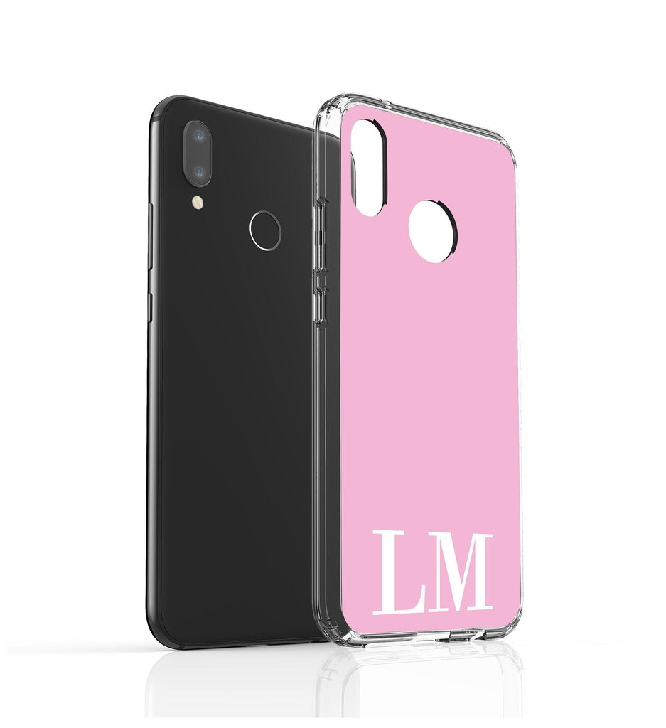 Personalised Pink x White Initials Huawei P20 Lite Case