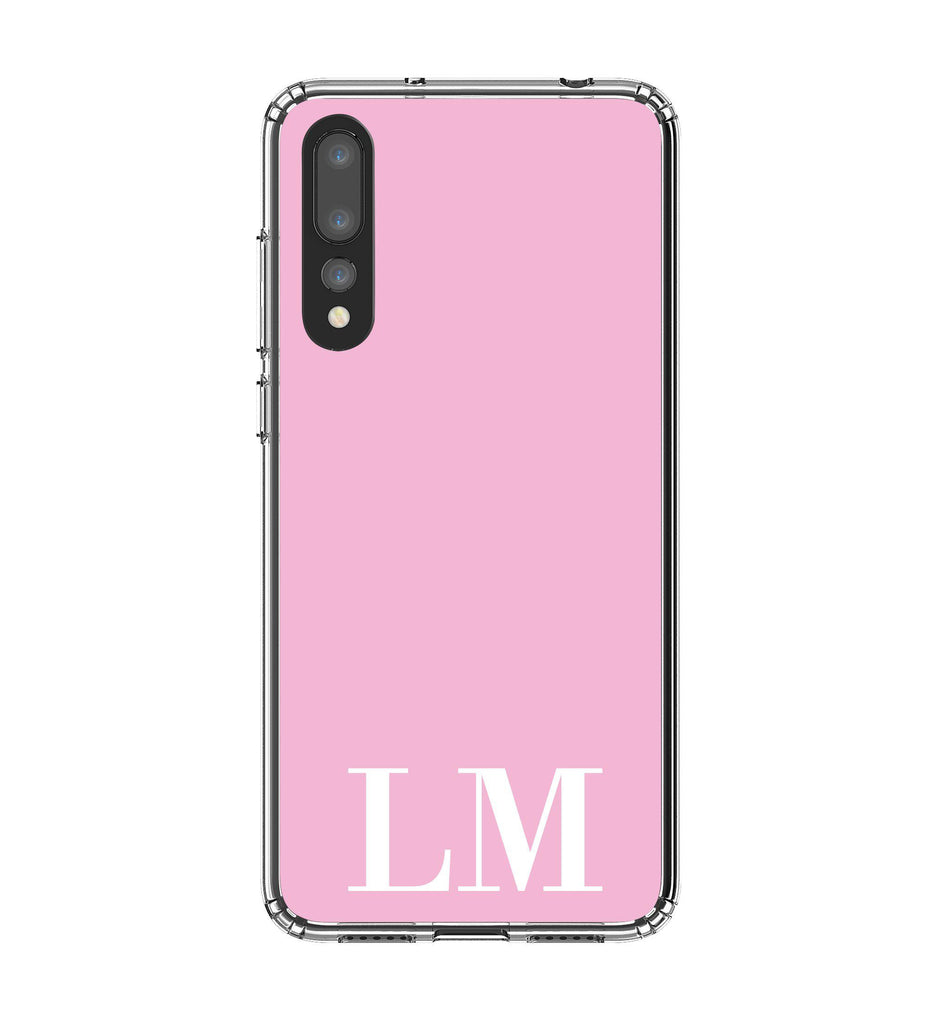 Personalised Pink x White Initials Huawei P20 Pro Case