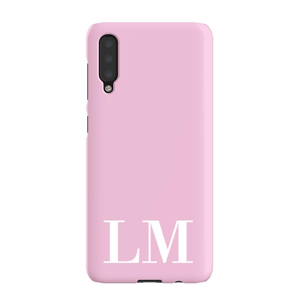 Personalised Pink x White Initials Samsung Galaxy A50 Case
