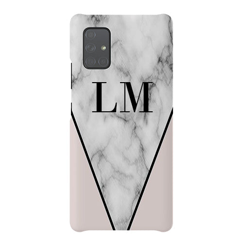 Personalised Pink x Grey Marble Samsung Galaxy A71 Case