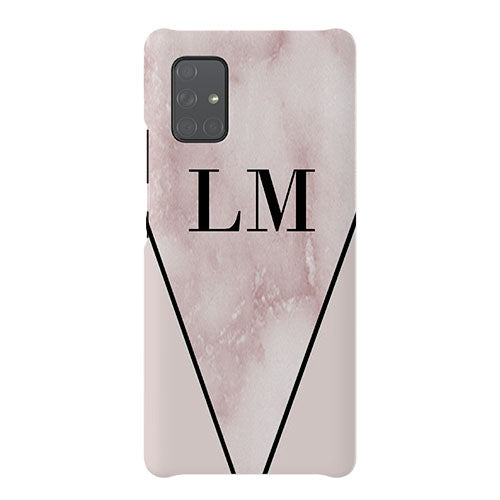 Personalised Pink x Rosa Marble Contrast Samsung Galaxy A71 Case