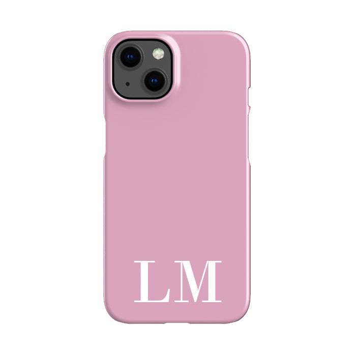Personalised Pink x White Initials iPhone 15 Plus Case