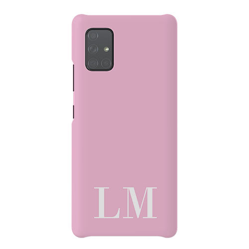 Personalised Pink x White Initials Samsung Galaxy A71 Case