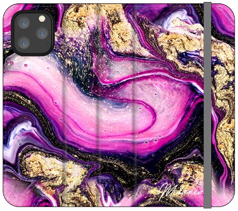 Personalised Purple Swirl Marble Initials iPhone 12 Pro Case