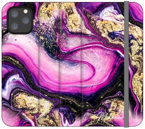 Personalised Purple Swirl Marble Initials iPhone 12 Pro Max Case