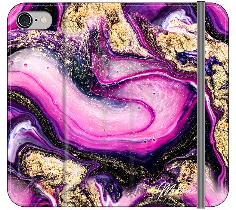 Personalised Purple Swirl Marble Initials iPhone SE Case