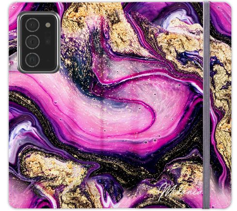 Personalised Purple Swirl Marble initials Samsung Galaxy Note 20 Ultra Case