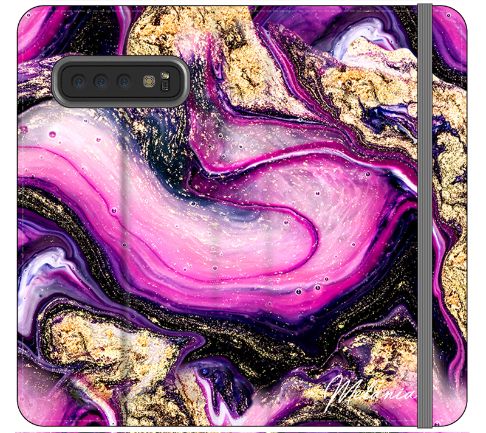 Personalised Purple Swirl Marble initials Samsung Galaxy S10 Case