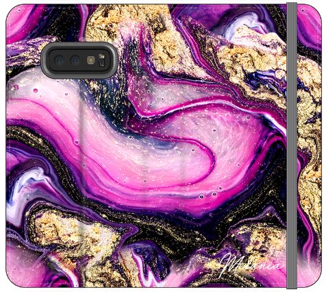 Personalised Purple Swirl Marble initials Samsung Galaxy S10e Case
