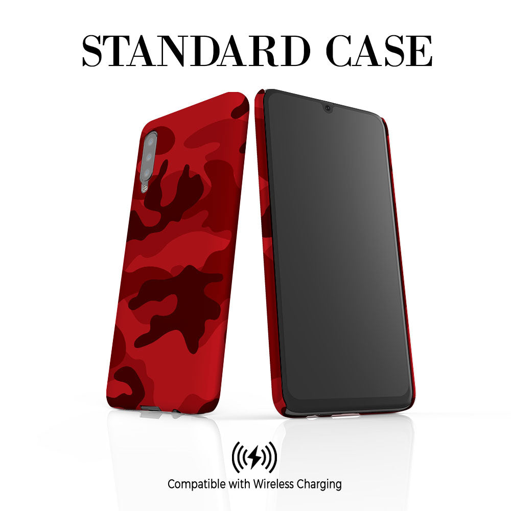 Personalised Red Camouflage Initials Samsung Galaxy A50 Case