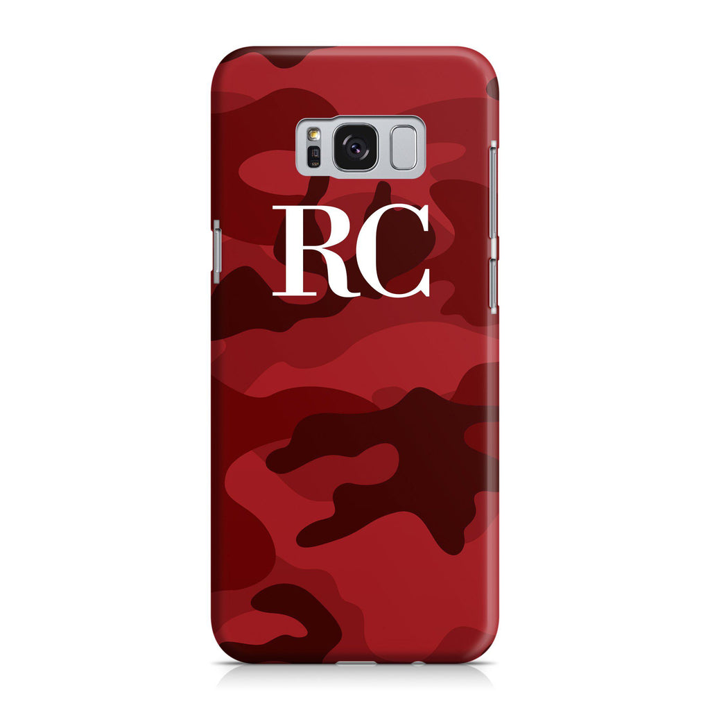 Personalised Red Camouflage Initials Samsung Galaxy S8 Case