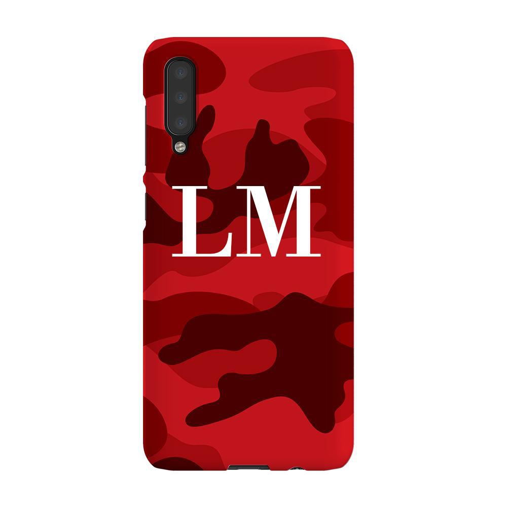 Personalised Red Camouflage Initials Samsung Galaxy A50 Case