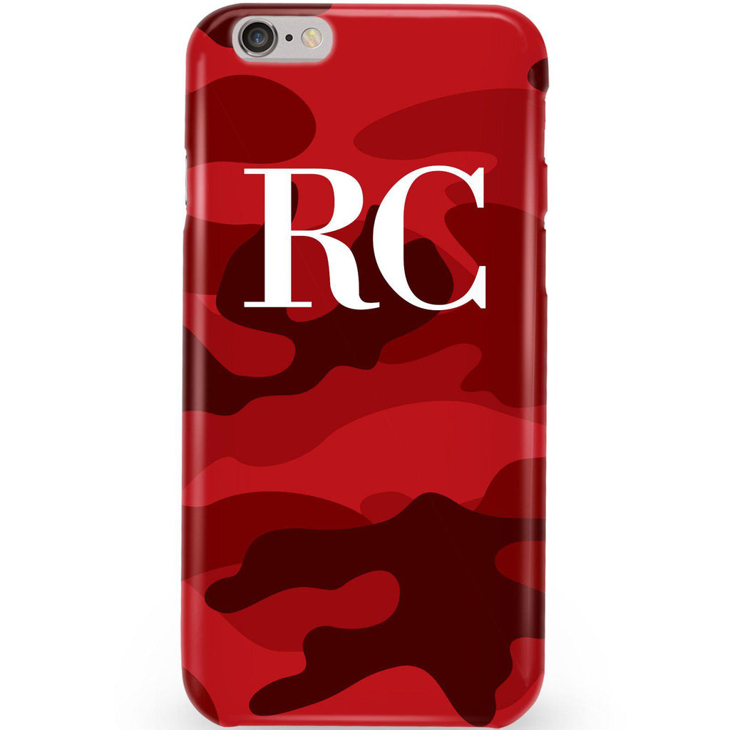 Personalised Red Camouflage Initials iPhone 6/6s Case