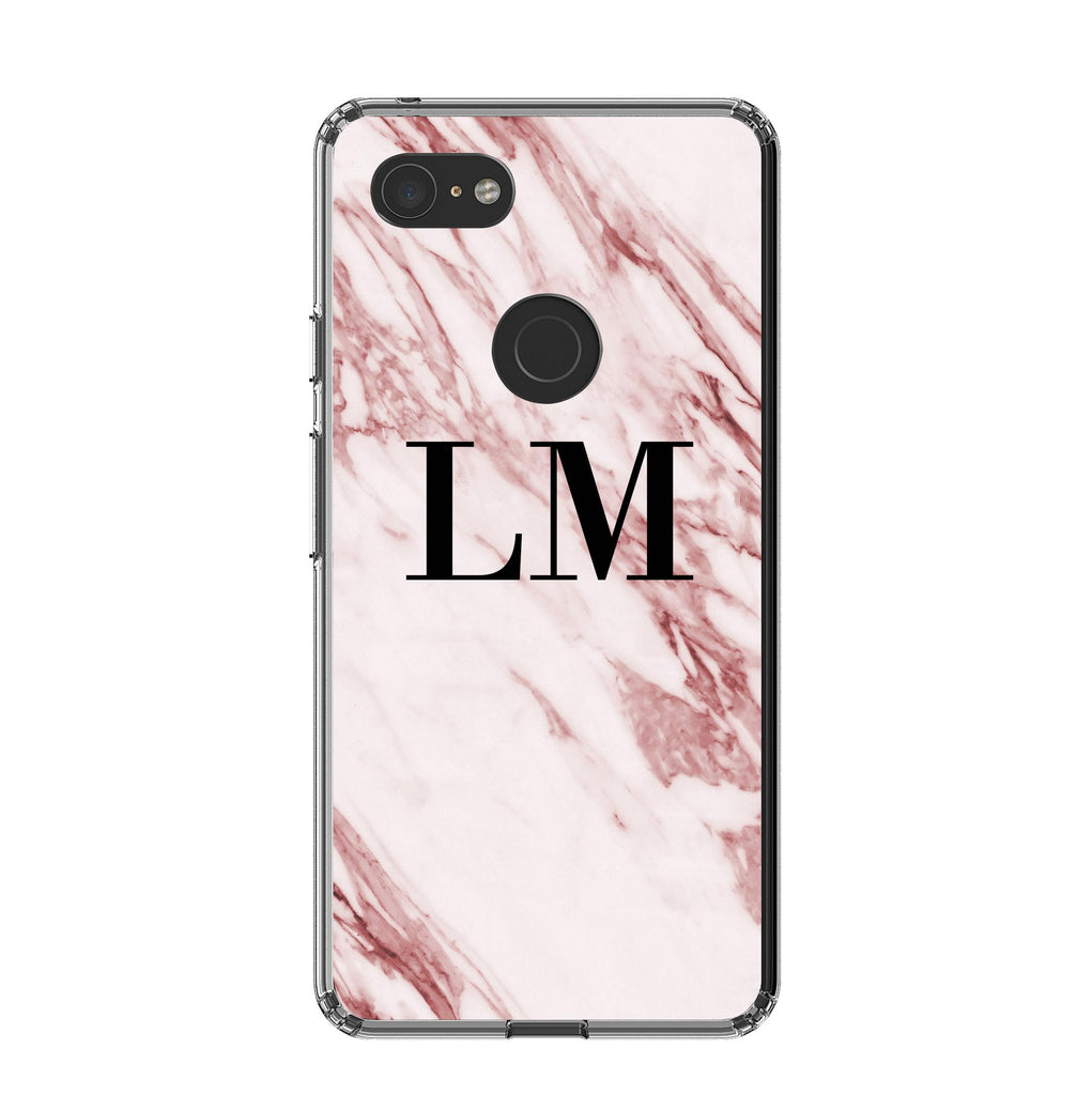 Personalised Rosa Marble Initials Google Pixel 3 XL Case